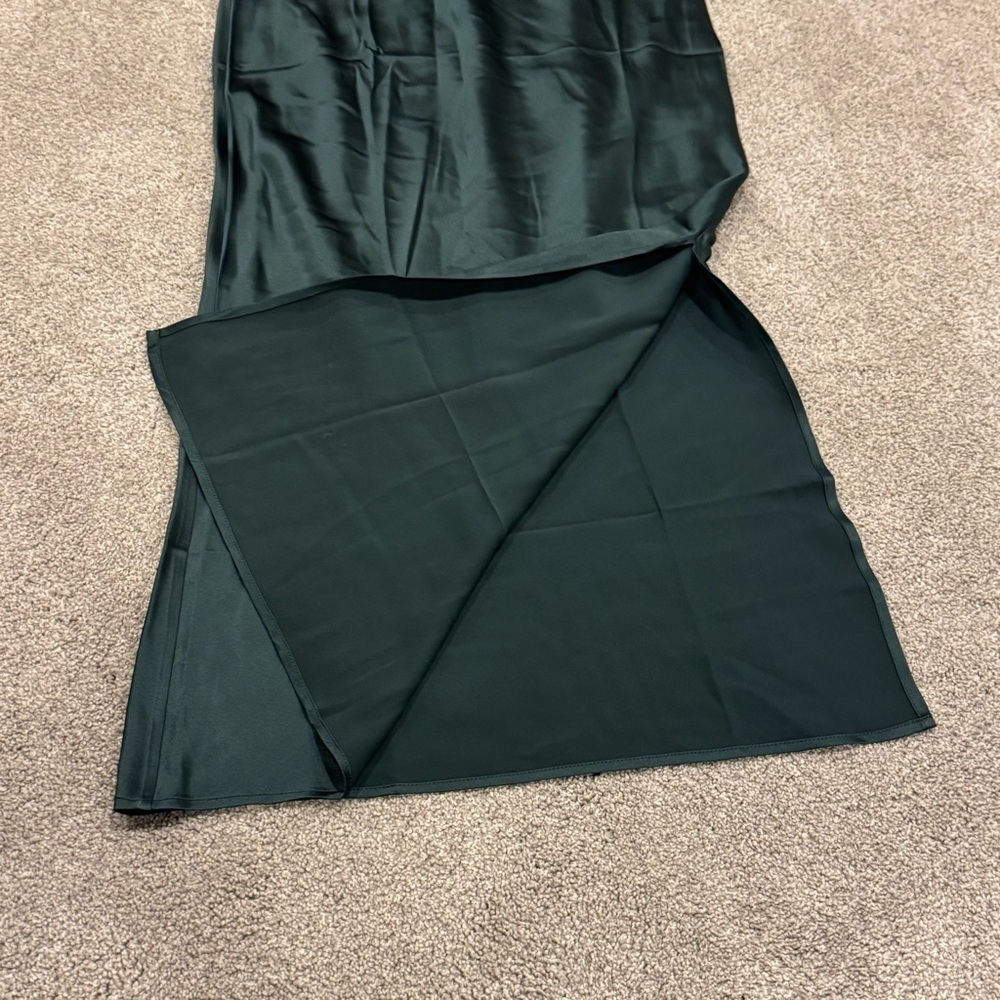 Lilysilk NWT 100% Mulberry Silk Maxi Skirt Green Size 28 US 6-8 - Picture 4 of 10